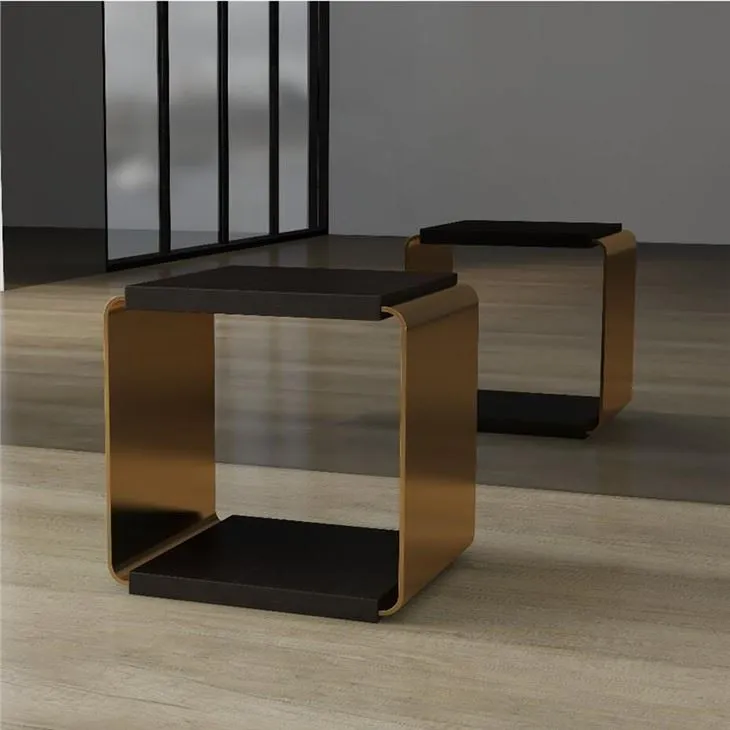 Egyedi fa felső négyzet alakú éjjeliszekrény vége